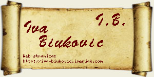 Iva Biuković vizit kartica